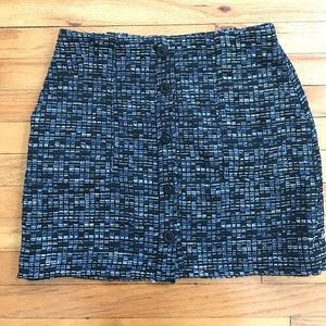 A-line Work Skirt with Front Buttons